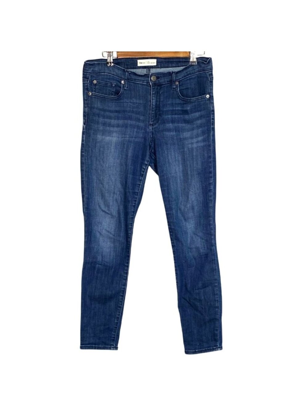 Gap True Skinny Mid Rise High Stretch Jeans Dark Wash Size 31R